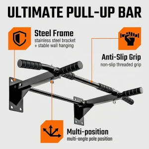 Drill-Mounted Wall Pull-Up Bar with Reinforced Bar