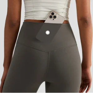 Solid Color Back Waist Pocket High Waist Yoga Legging Women Sport
