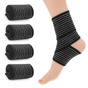 Black Elastic Ankle Compression Bandage